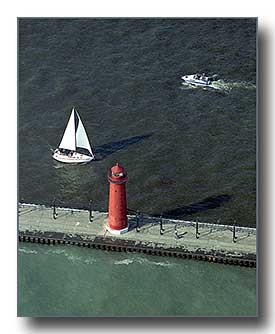 The Inner Lighthouse on Grand Haven's<br />
				South Pier
