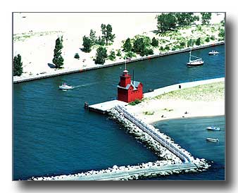 Big Red Lighthouse aerial photo