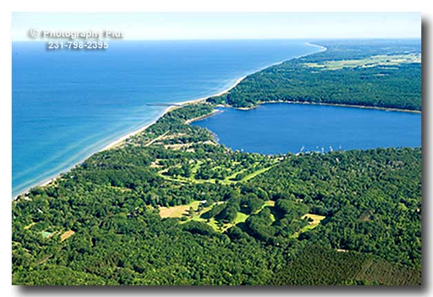 Aerial view of the White Lake Golf Club and White Lake channel