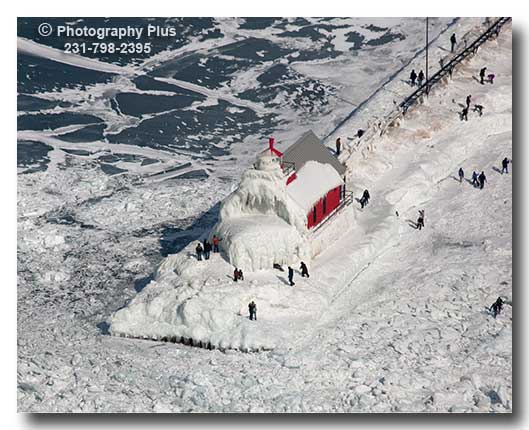 Grand Haven Lighthouse in Winter