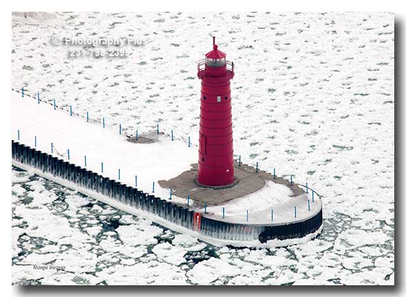 Muskegon Lighthouse in Winter