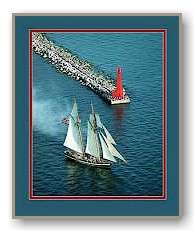 Muskegon Lighthouse & Tall Ship