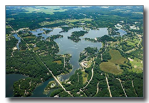 Aerial photo of Candian Lakes MI
