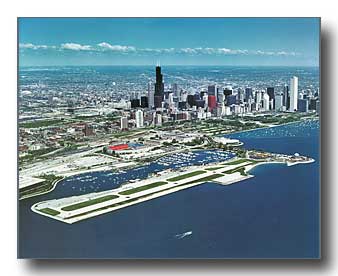 Meigs Field and Burnham Harbor in Chicago