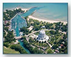 Baha'i Temple and the Wilmette Harbor