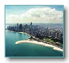 Chicago shoreline showing the Gold Coast