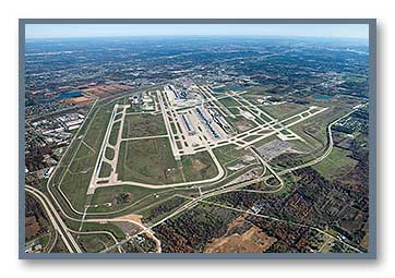 Aerial photo of DTW looking northeast