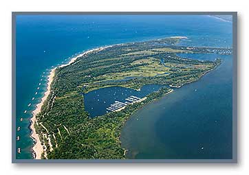 Aerial photo of the Presque Isle Penninsula