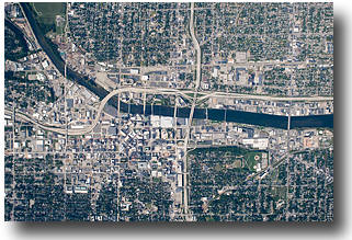 A vertical view of downtown Grand Rapids