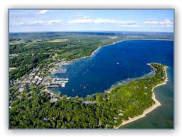 Aerial photo of Harbor Springs, MI