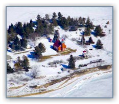 Little Traverse Bay Lighthouse in the winter