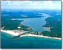 Aerial photo of Lake Macatawa