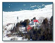 Grand Traverse Lighthouse in winter