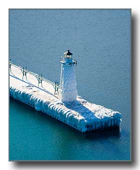 Manistee Lighthouse in Winter