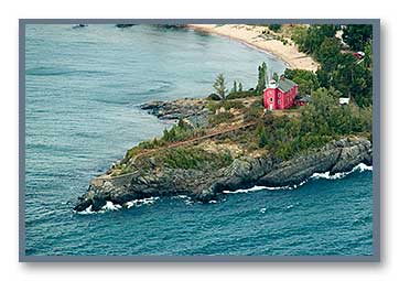 Marquette Lighthouse Aerial View