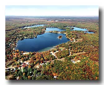 Fall aerial view of Twin Lake